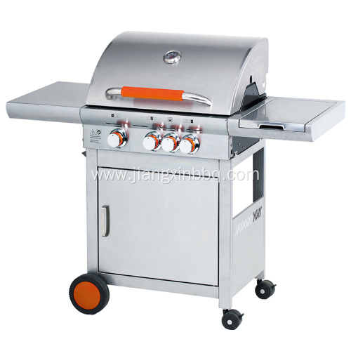 3 Burners Gas Grill With Folding Side Table